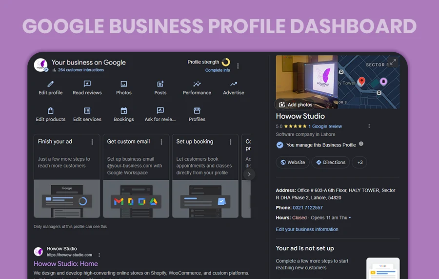What is the Google Business Profile Dashboard