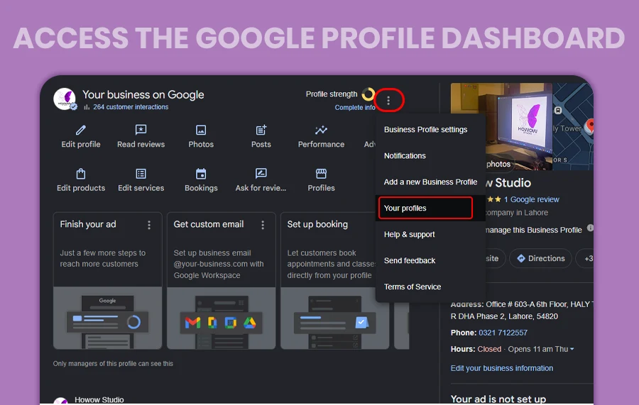 How to Access the Google Profile Dashboard