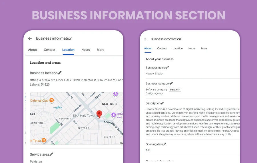 Business Information Section