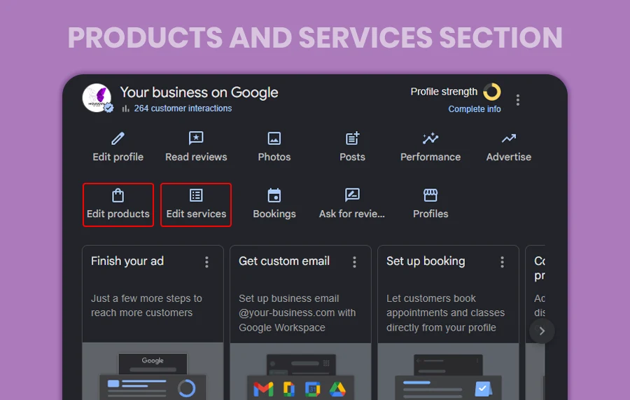 Products and Services Section