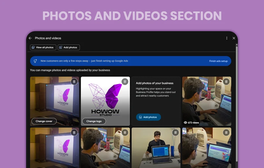 Photos and Videos Section